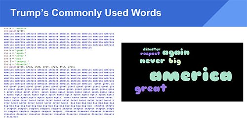 Chart showing Trump's commonly-used words