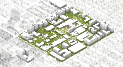 Campus Master Plan aerial rendering