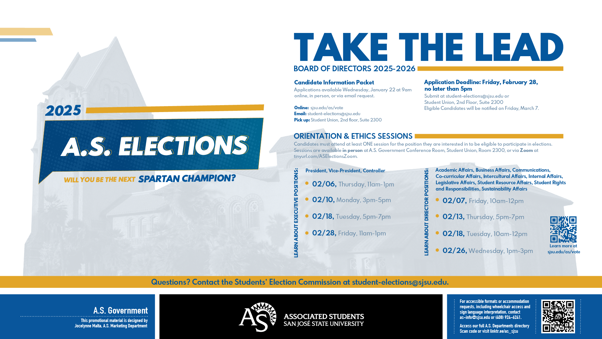 A.S. Elections 2025 Phase 1 Flyer