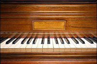 Brass label of Broadwood fortepiano, describing maker and model