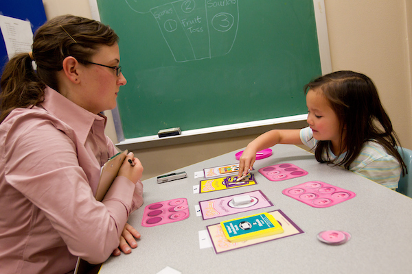 teacher with student