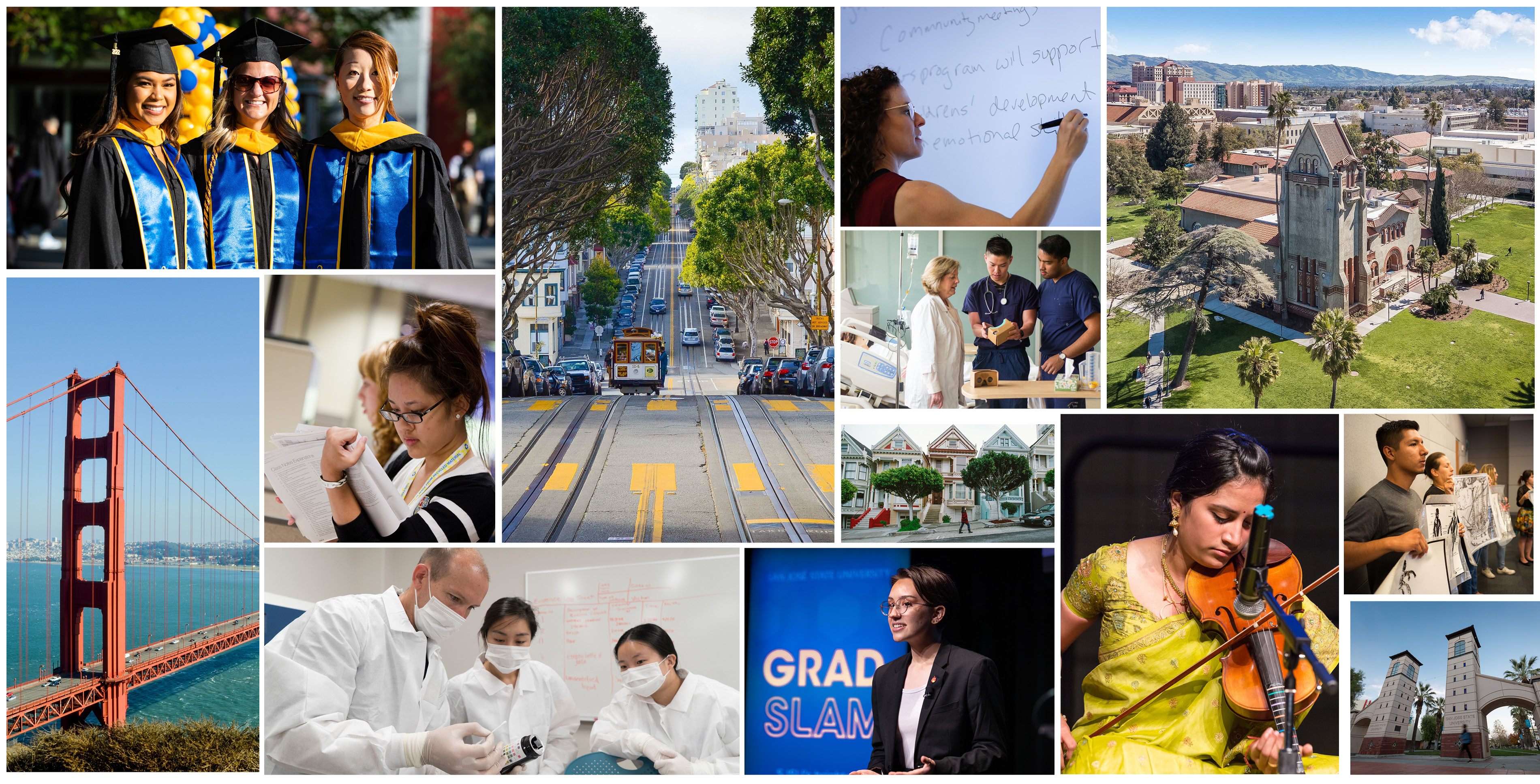 image of various students in sjsu and bay area images