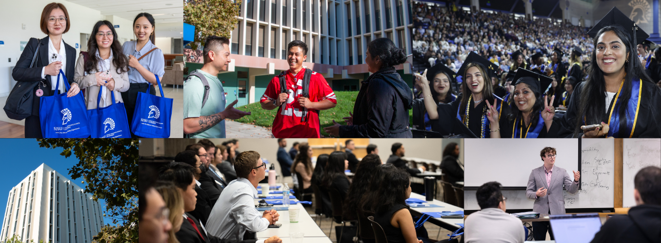 Collage of business students at SJSU.