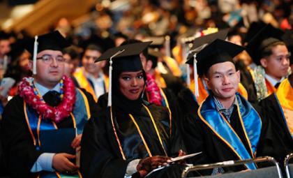 Students at commencement