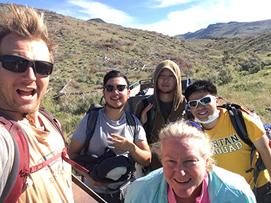 Student mapping group selfie