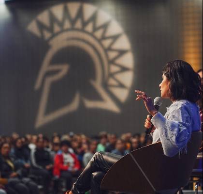 Diane Guerrero talking for Spartan Speaker Series