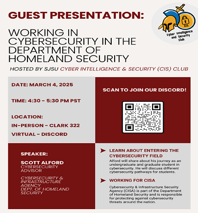 Working in Cybersecurity Flyer 