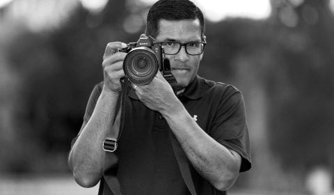 Marcio Sanchez with his camera.