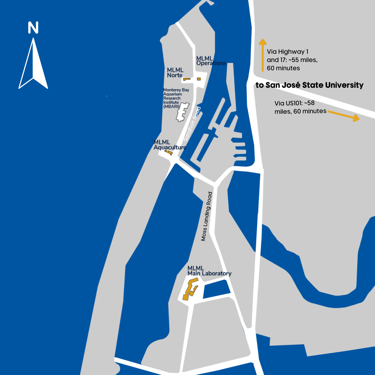 Map of Moss Landing facilities