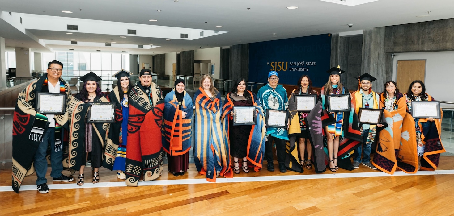 Native American Indigenous students at the 2024 Native Graduation.