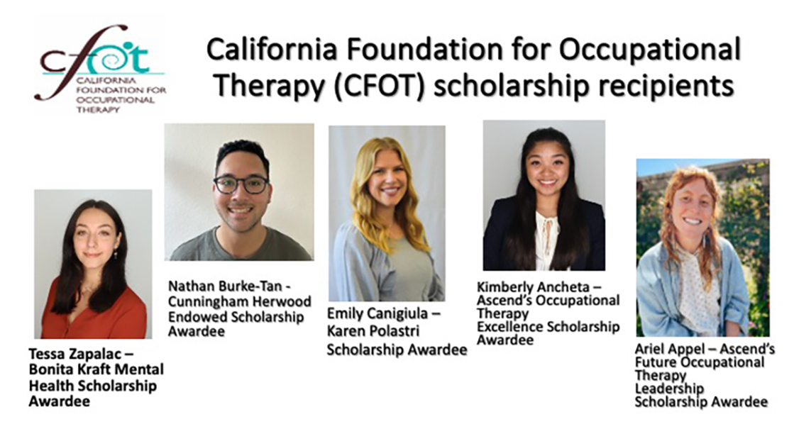 photos of OT students who received scholarships