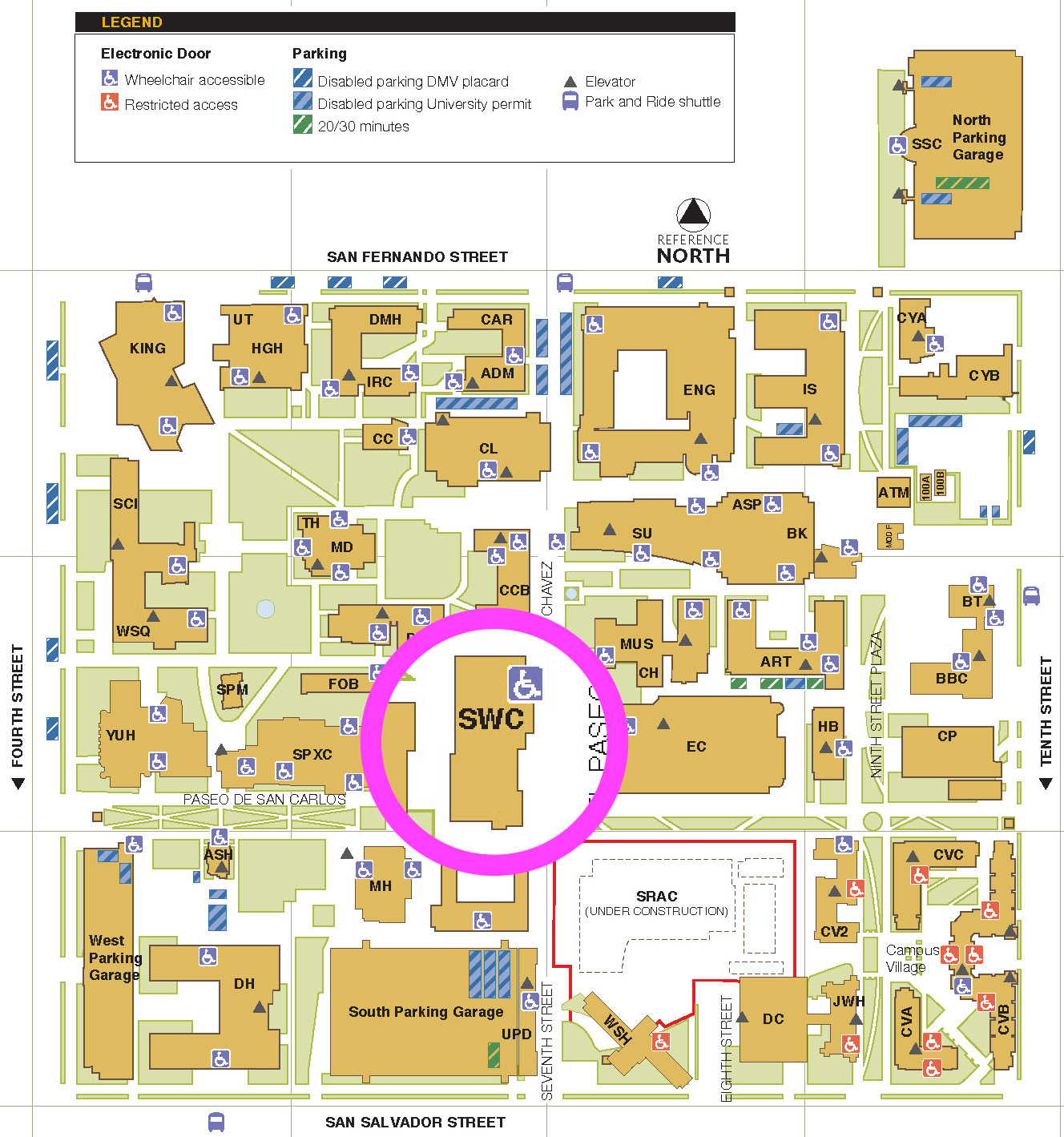 SJSU Wellness Center Map