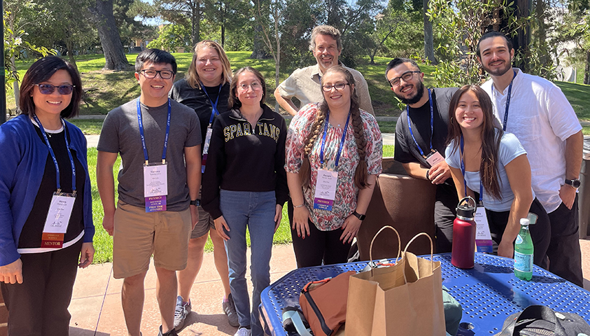 Cal-Bridge scholars, faculty, and alumni pose for a group photo at UC Irvine.