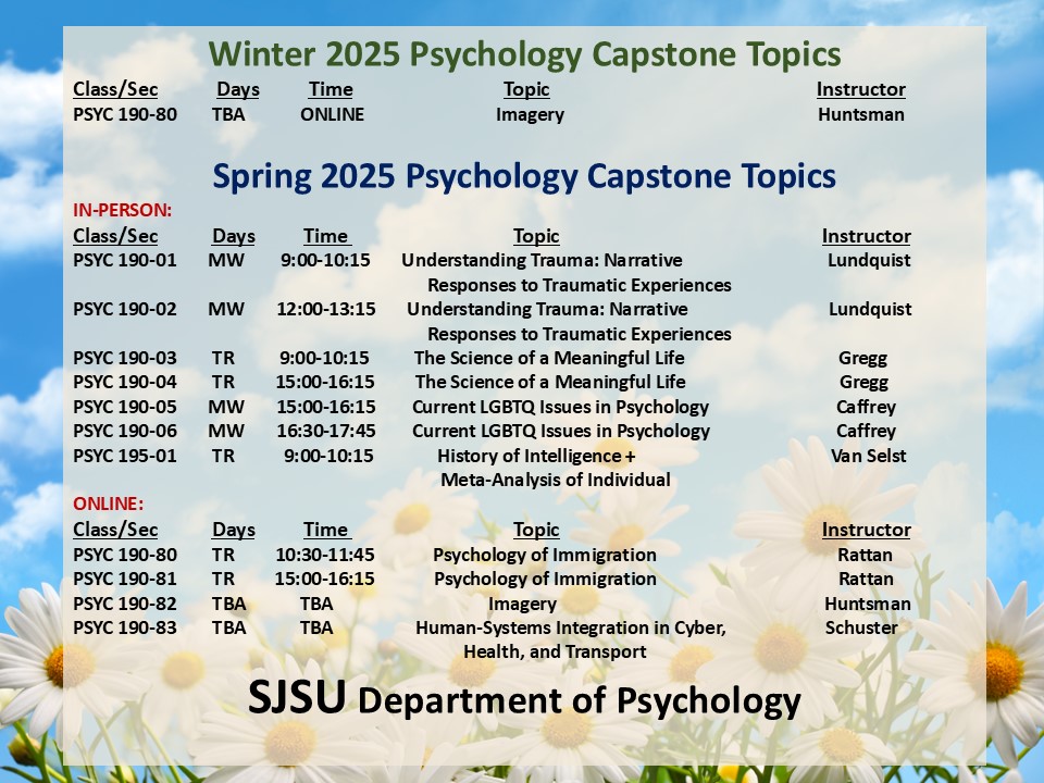 Winter and Spring 2025 Capstone Topics