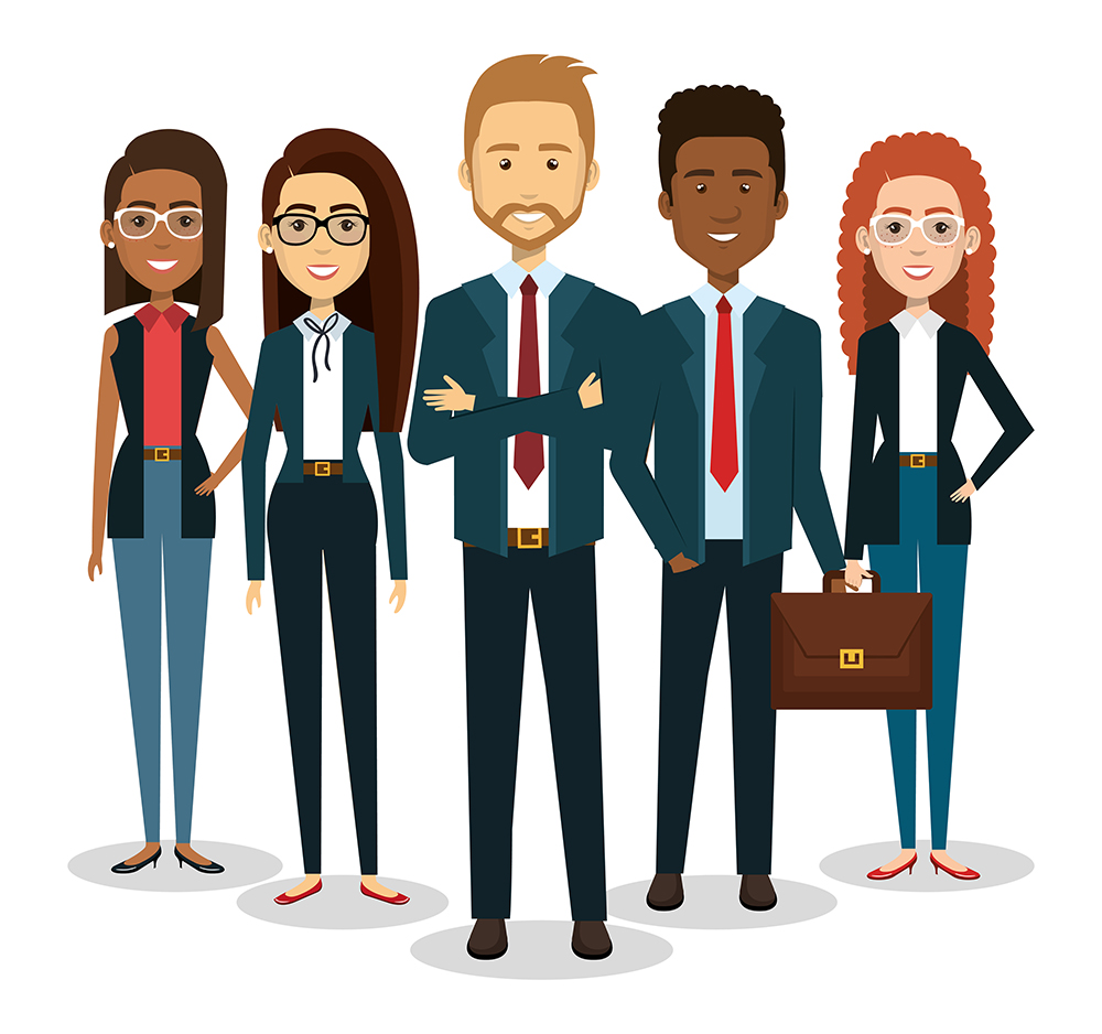 Group of people dressed professionally.
