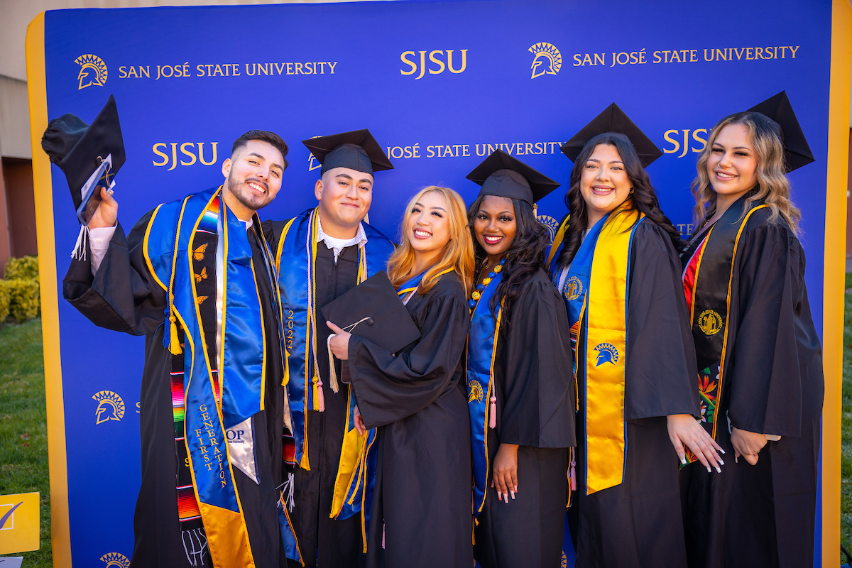 Graduating SJSU students, ready to celebrate.