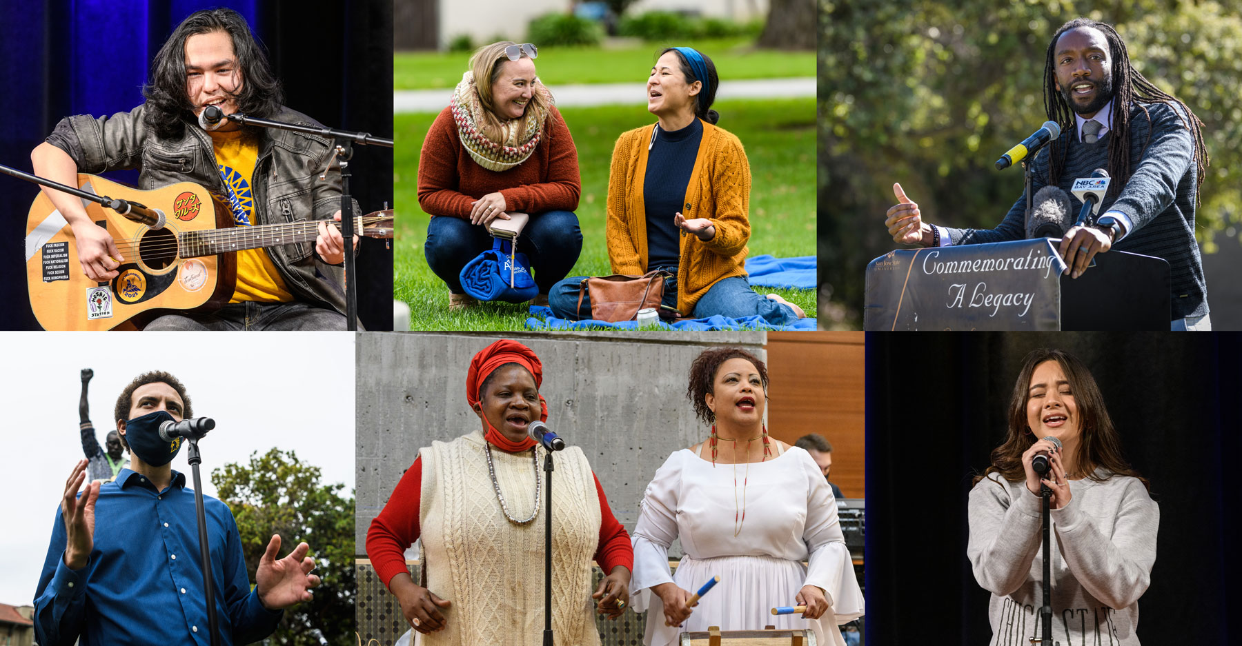 SJSU community members participating in different activities.