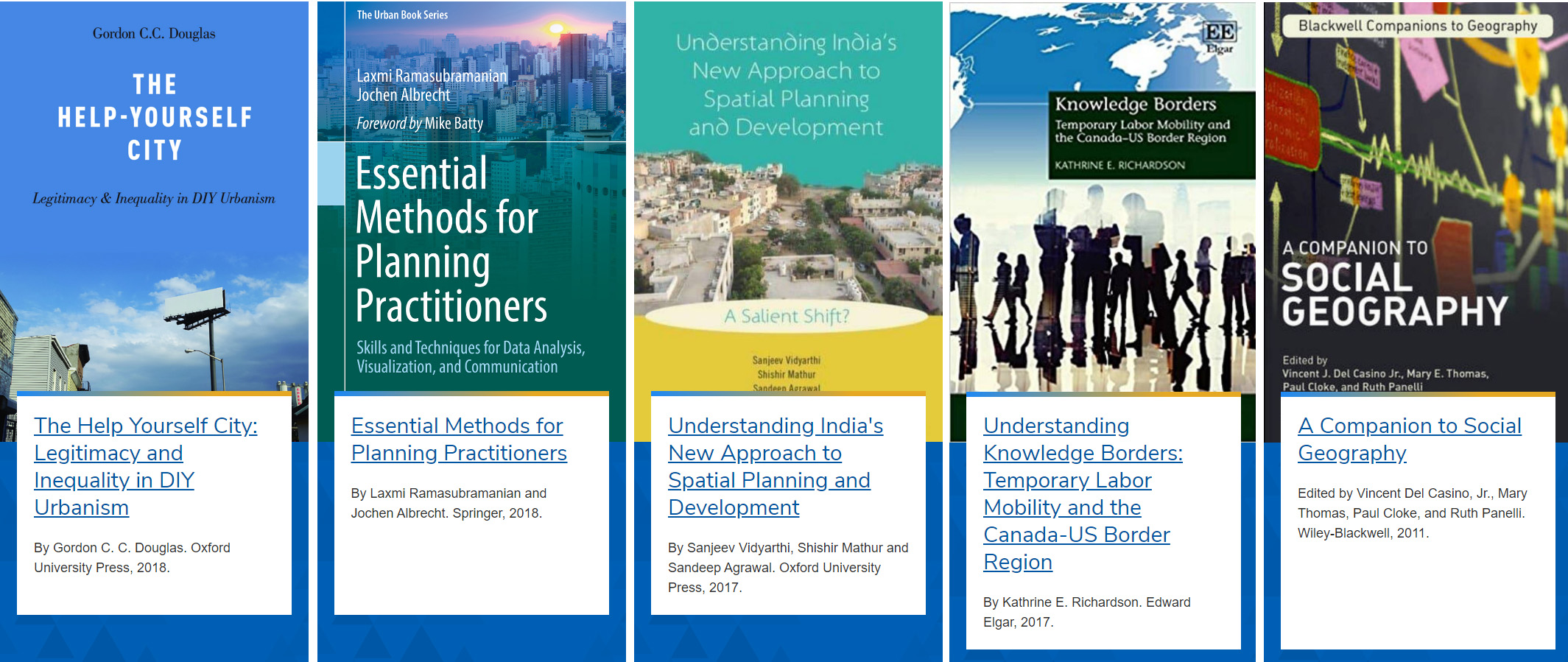 Books by URBP faculty members.